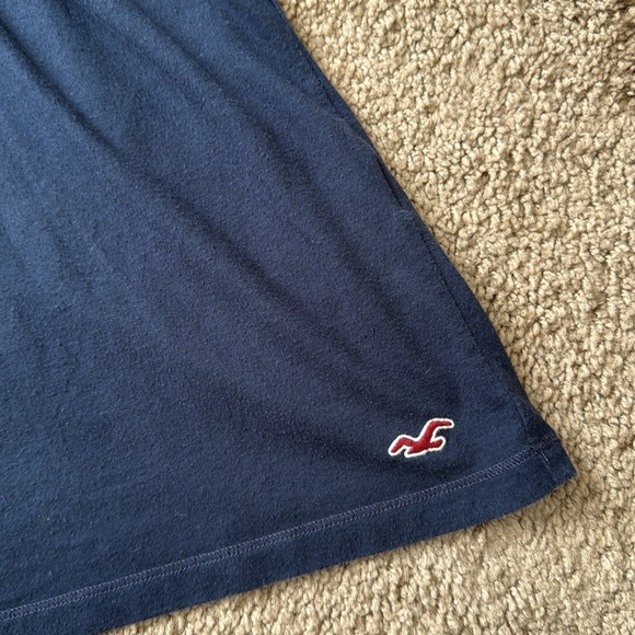 Y2K Hollister Navy V Neck Babydoll Short Sleeve T Shirt - Picture 3 of 7
